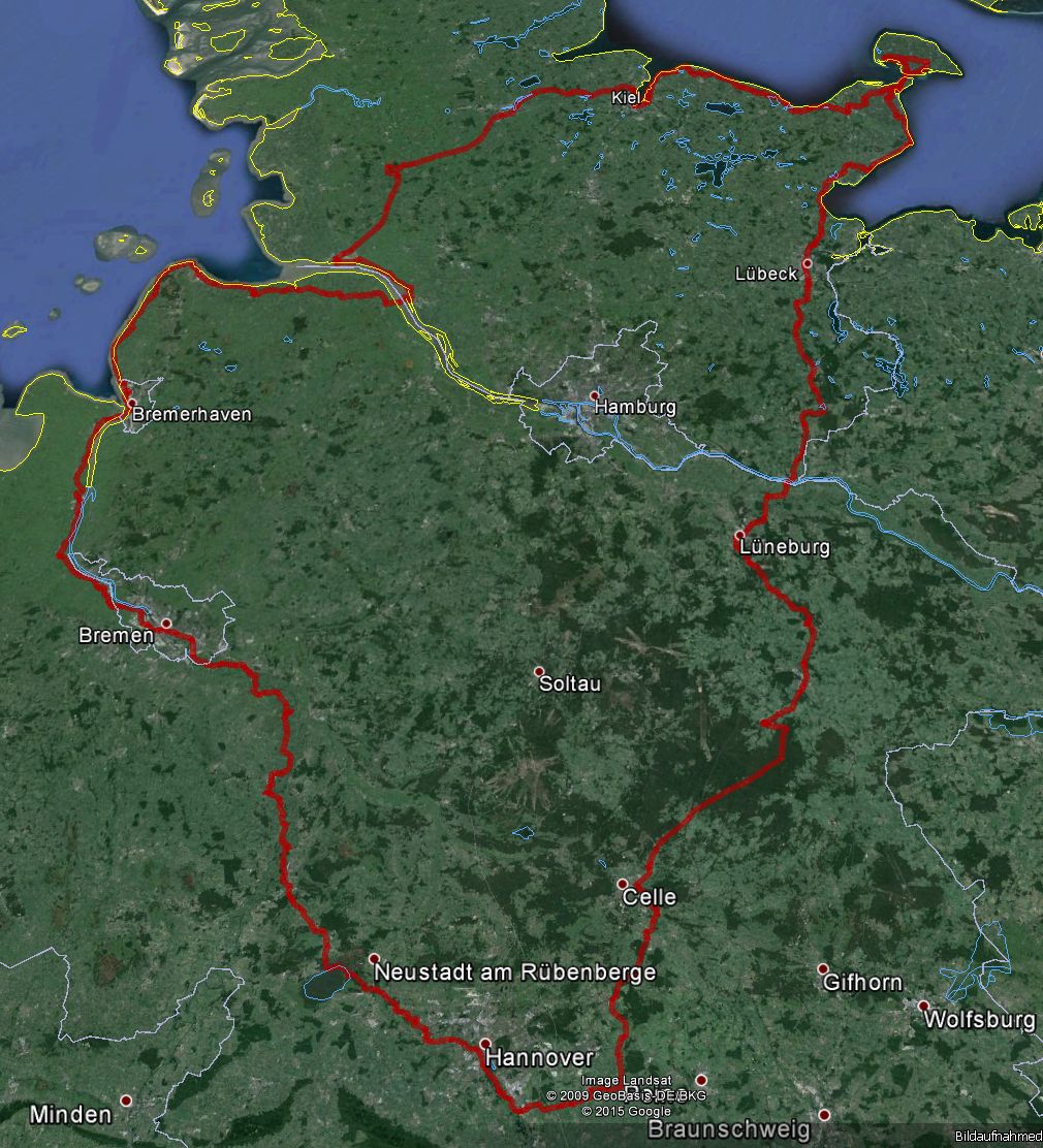 Strecke Nord-Ostsee-Tour